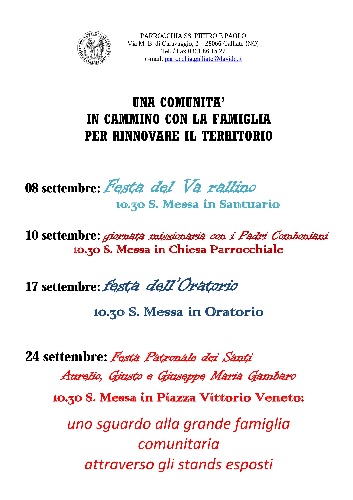 Settembre con la Parrocchia