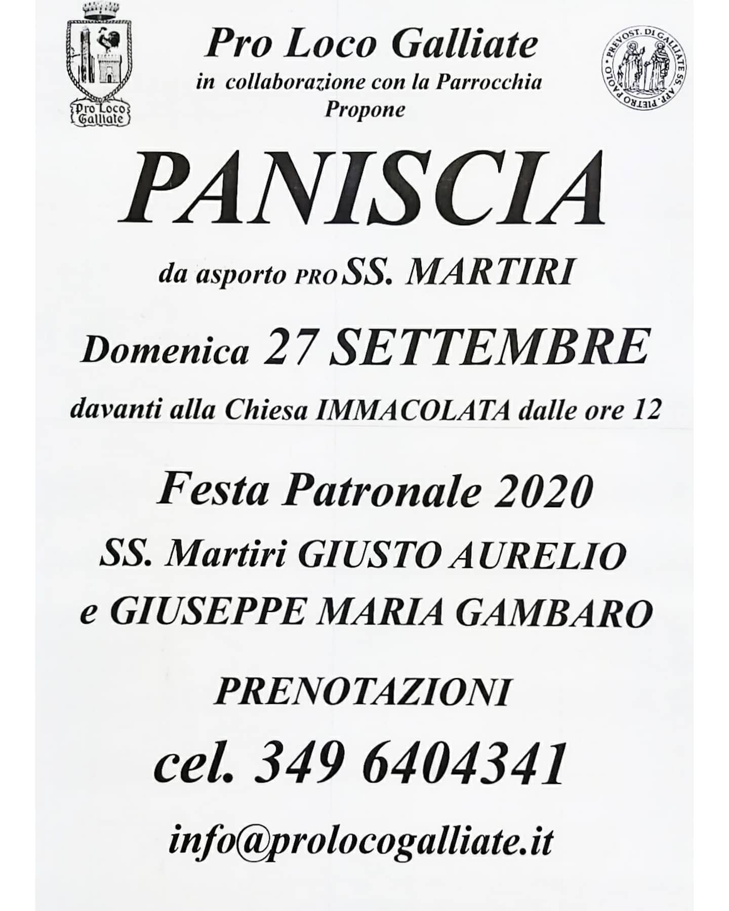 Paniscia organizzata dalla Pro Loco per Festa Patronale