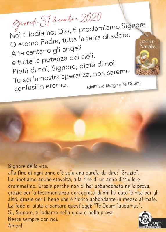 Te Deum – Giovedì 31 dicembre 2020