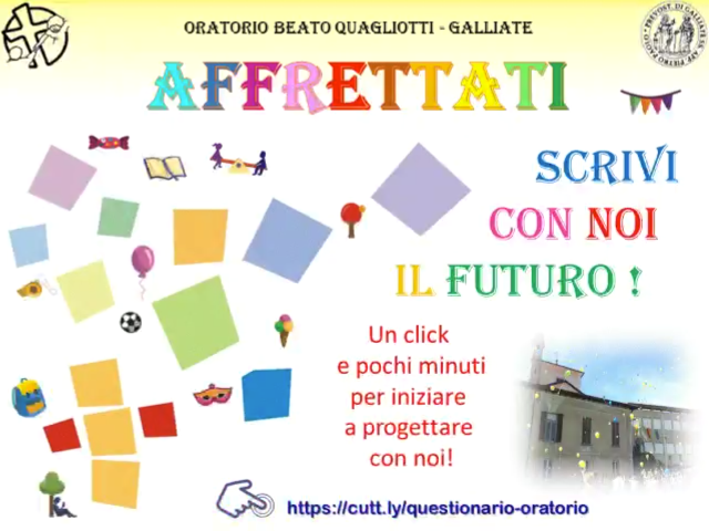 Affrettati – Scrivi con noi  il futuro – Oratorio