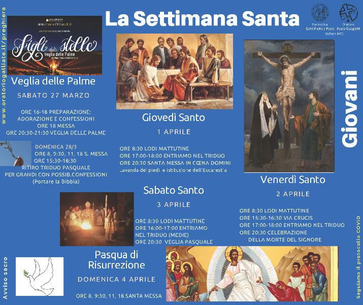 La Settimana Santa – giovani (dalla 2^ media ai giovani adulti)