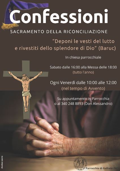 Confessioni – Sacramento della Riconciliazione