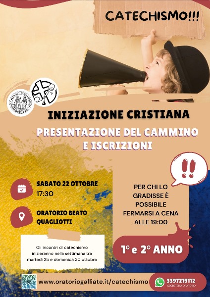 Presentazione Catechismo Iniziazione Cristiana 2022-2023 e iscrizioni