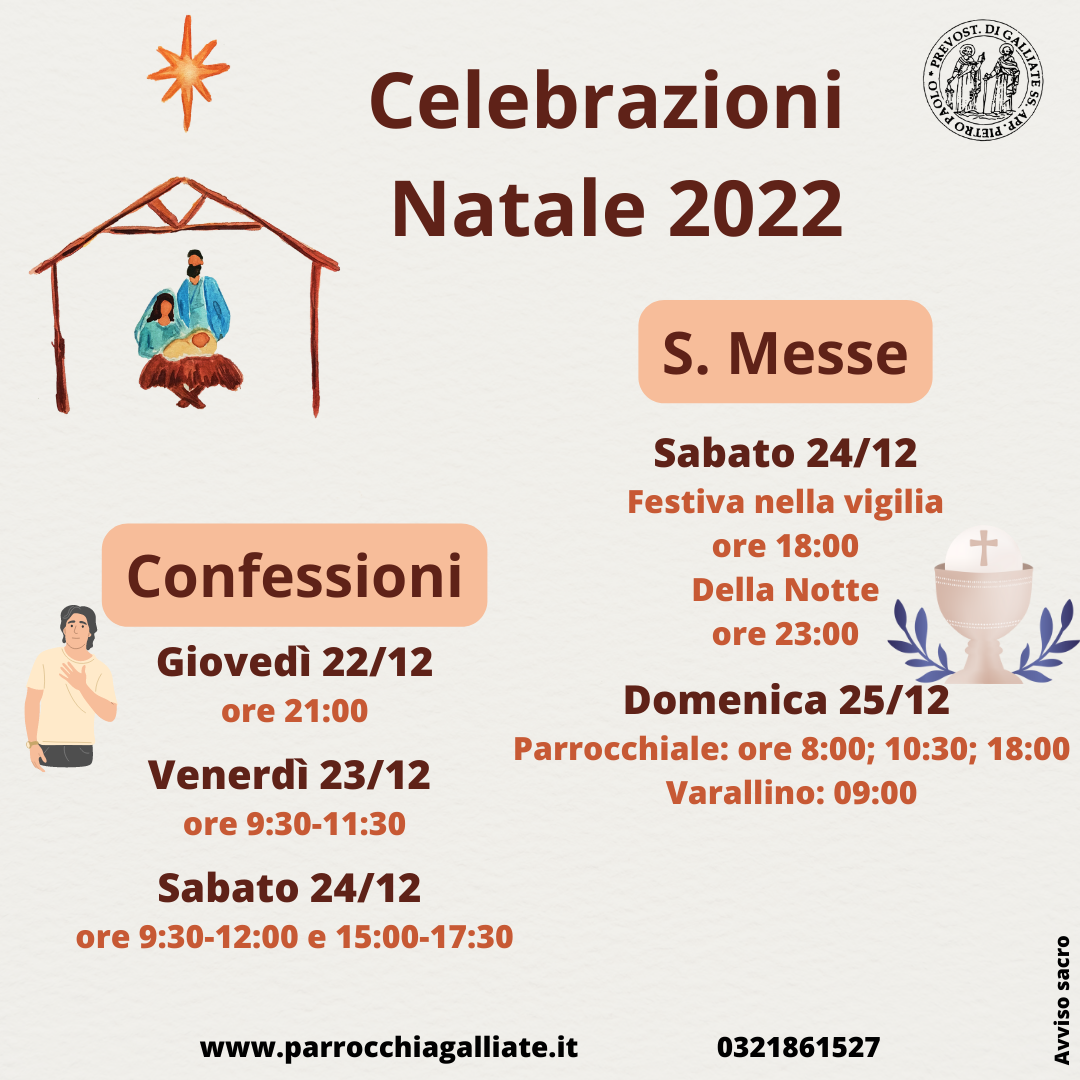 Celebrazioni Natale 2022 – Confessioni e Sante Messe