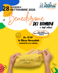 Benedizione dei bambini e degli astucci